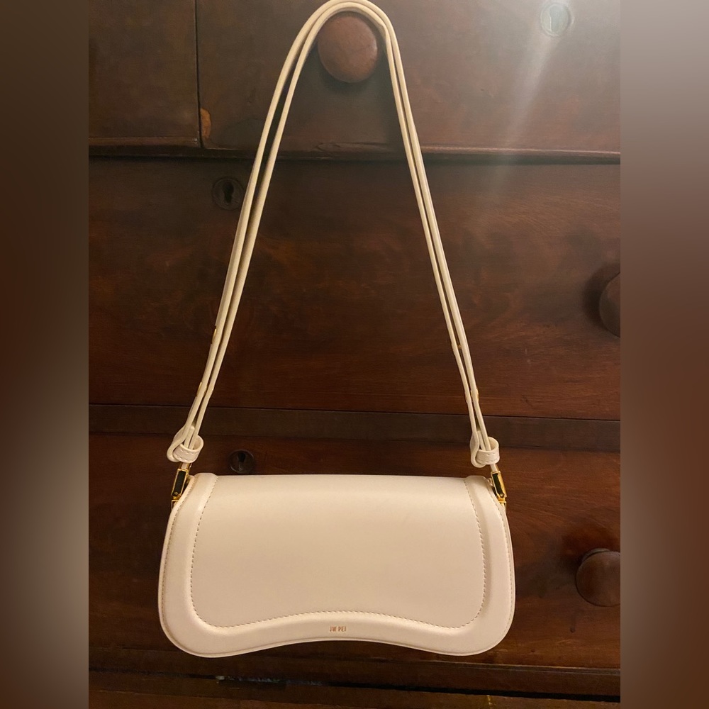 JW PEI white baguette purse
